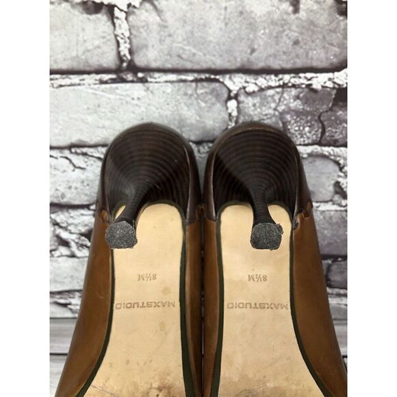 Max Studio Quibble Brown Leather Pointed Tassel High Heels Women Sz 8.5M US/39EU - Picture 14 of 16